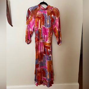 ANTHROPOLOGIE MULTICOLOR MIDI DRESS